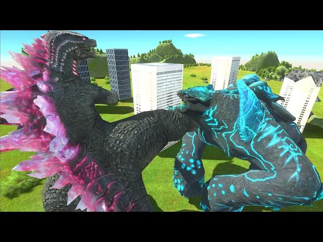 Godzilla X Leatherback VS. New Kiryu X Mechagodzilla! - Animal Revolt Battle Simulator