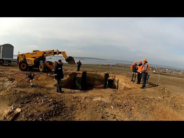 Substation 110 kV. Construction site overview.