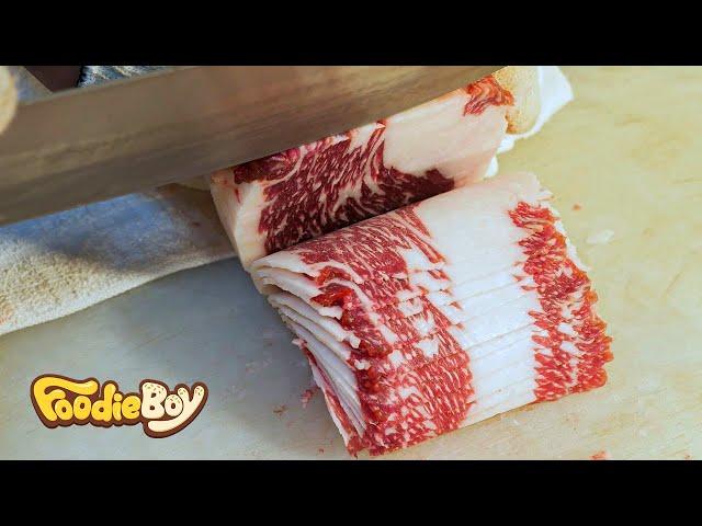 【ENG SUB】1mm Korean Beef Brisket & Beef Sirloin - Korean Street Food