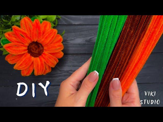 DIY Sunflower  How To Make Sunflower from Pipe Cleaner Handmade DIY Pipe Cleaner Flowers