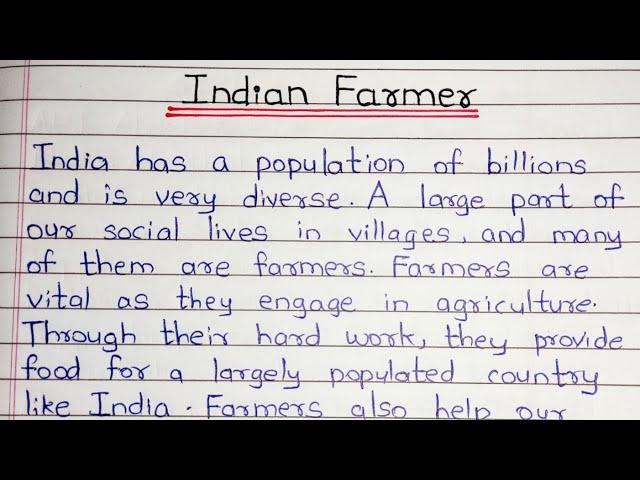Indian Farmer Essay in English || Write an Essay on Indian Farmer in English || GSV Education