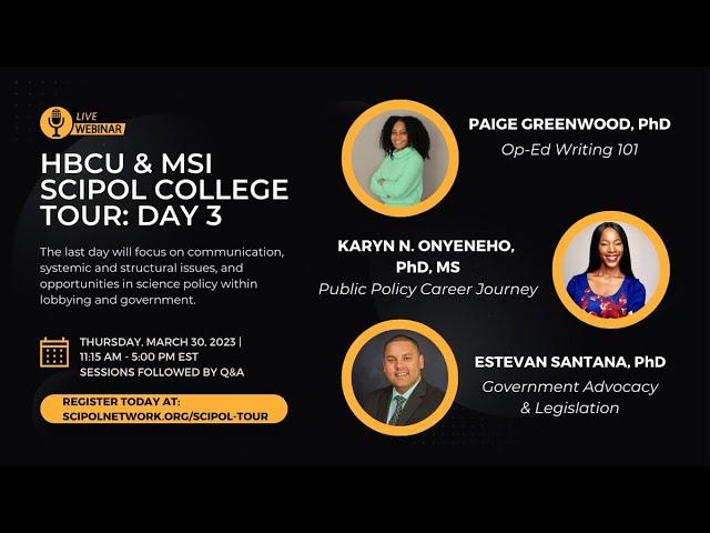 Public Policy Career Story | Karyn Onyeneho | HBCU Tour | National Science Policy Network - NSPN