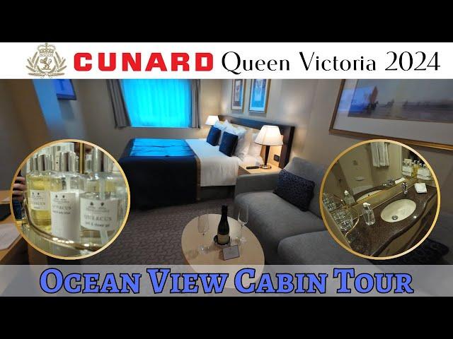 Full Cabin Tour of Cunard Queen Victoria Britannia Oceanview Cabin 1111. November 2024