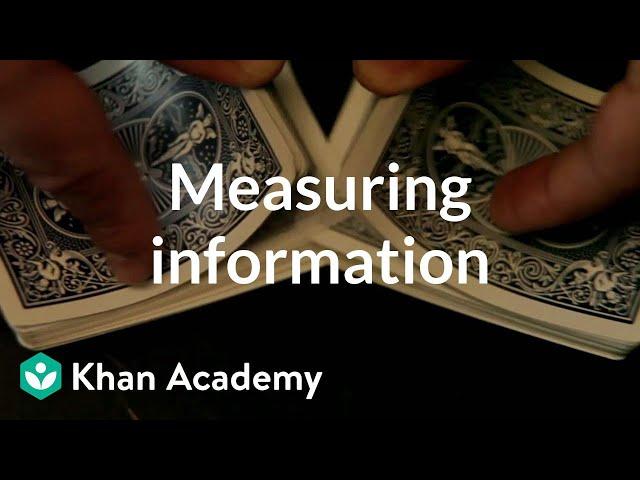 Measuring information | Journey into information theory | Computer Science | Khan Academy