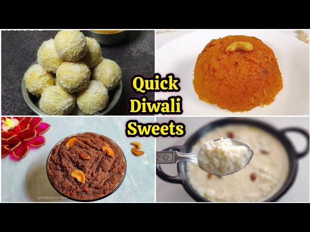 Easy Sweets | Quick and Easy Sweets Recipes | Instant Indian Sweets Recipes