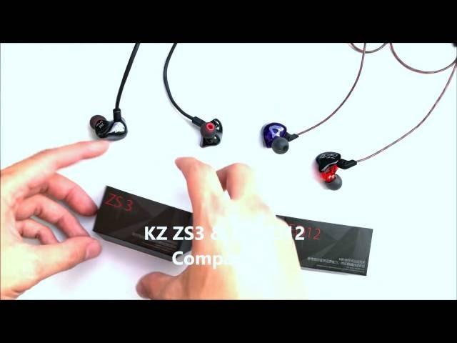 KZ ZS3 Earphone & KZ ED12 Earphone Unbox/Quick Comparison (info in description)