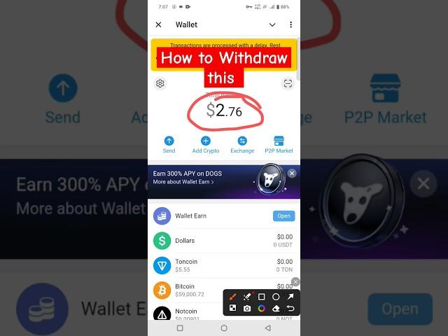 How To Withdraw Dogs Coin Telegram Wallet | Telegram Wallet Se Dogs Coin Kaise Sell Kare #dogscoin