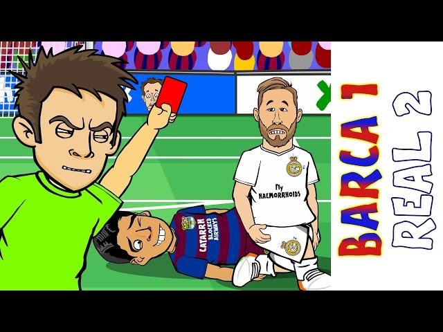 Barcelona vs Real Madrid 1-2 : El Clasico 2016 (Ronaldo goal Sergio Ramos red card Goals Highlights)