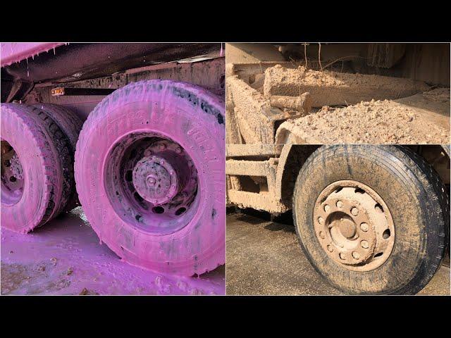 ÇİLEKLİ MİLKSHAKE ile BOL ÇAMURLU KAMYON YIKADIK! Washing a MUDDY TRUCK with STRAWBERRY MILKSHAKE 