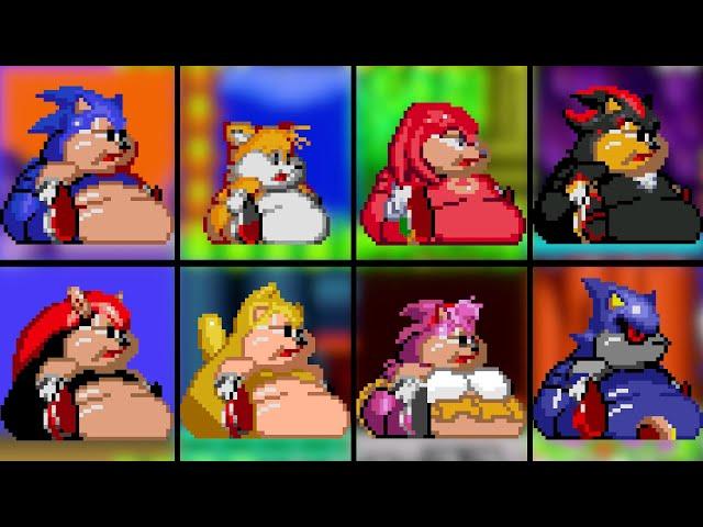 Sonic 2 XL Fat Metal Sonic, Ray, Amy, Tails, Shadow, Knuckles, Mighty, Sonic