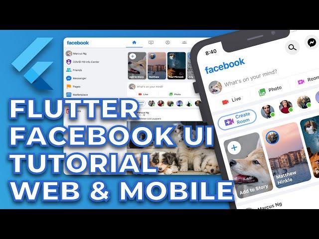 Flutter Facebook Clone Responsive UI Tutorial | Web and Mobile