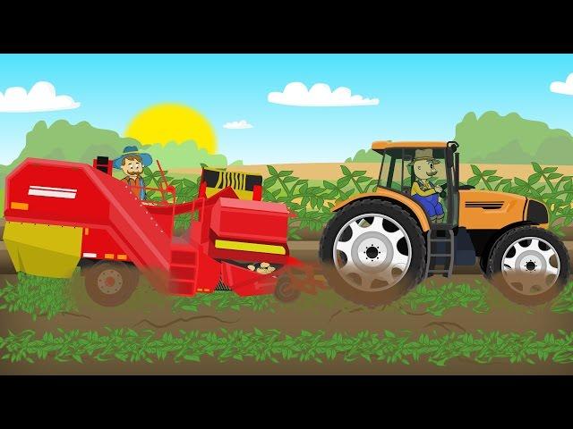  Farm Work - Growing potatoes | Fairy Tractor For Kids - Colorful Farm Vehicles and Animated Farm