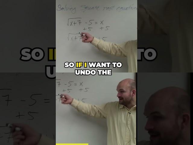 Undoing the square root #Algebra2 #solveradicals #brianmclogan