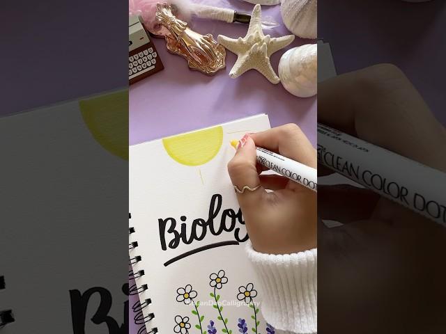 Easy Front Page Design: Biology ️ #shorts #nhuandaocalligraphy #frontpage