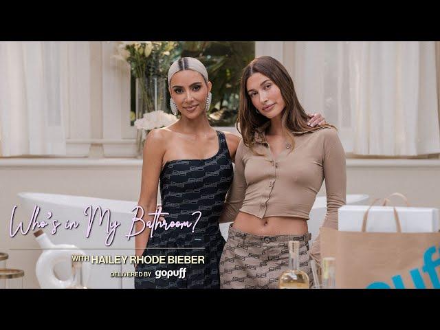 Kim Kardashian & Hailey Bieber play Truth or Shot & make ice cream sundaes | WHO’S IN MY BATHROOM?