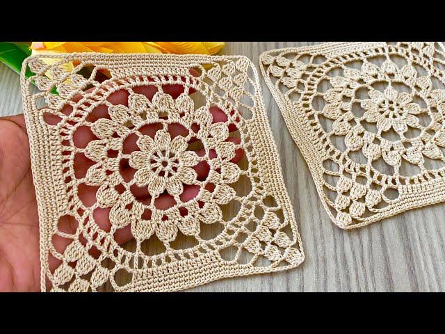 Unique Beauty️Eye-Catching Crochet Square Motif Pattern Tutorial