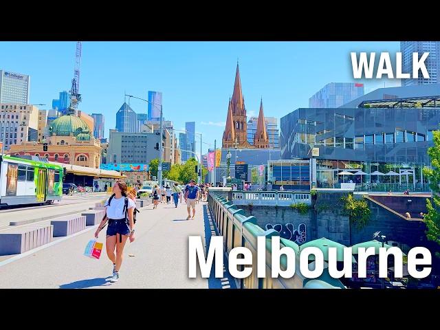 Melbourne, AUSTRALIA Walking Tour with Captions & BEACH WALK [4K/60fps]