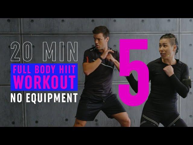 20 Min Full Body HIIT Workout 5 / Intense Fat Burning & Toning Cardio / No Equipment