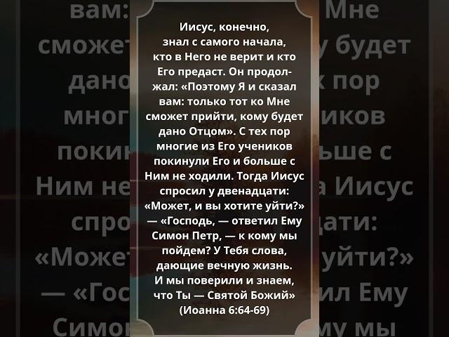 Иоанна 6:64-69 #Библия #Евангелие #СтихДня