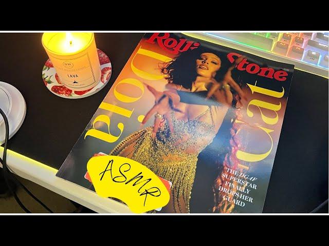 {ASMR} RELAXING AF Magazine Flip - Doja Cat - Rolling Stones (paper sounds, crinkly sounds..)