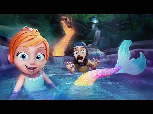 The Lost Mermaid of PiRATE iSLAND!! Melody Learns to be a Real Kid from Pirate Dad! new 3D Cartoon