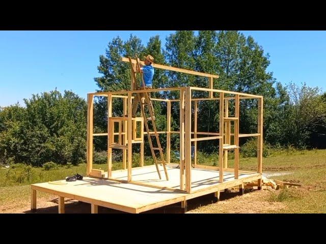 Wooden House Making - How to Make an Easy and Log Cabin