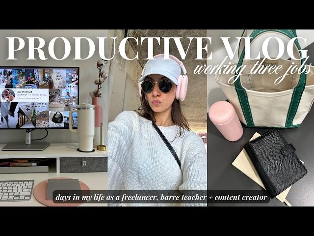 how I balance working 3 jobs (full-time + side hustles)  stop procrastinating, be productive VLOG