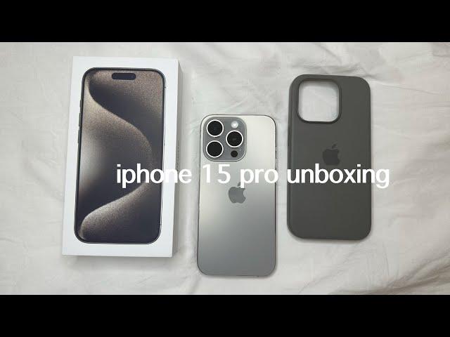 ୨﹕ iphone 15 pro (natural) 256GB unboxing + accessories 