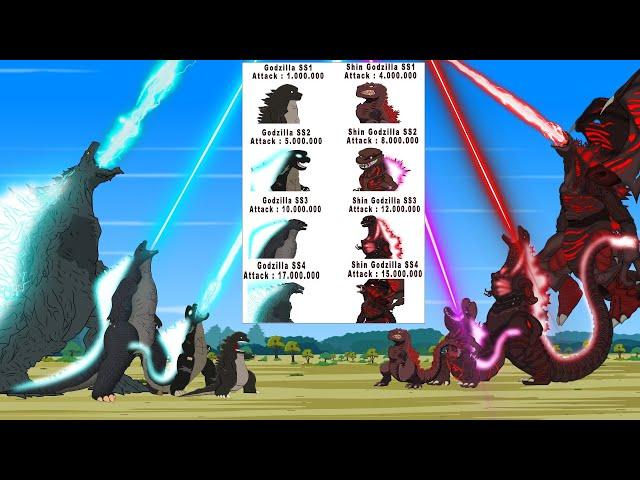 Evolution Of GODZILLA vs Evolution Of SHIN GODZILLA: Atomic Breath SS1,SS2,SS3,SS4? - CARTOON FUNNY