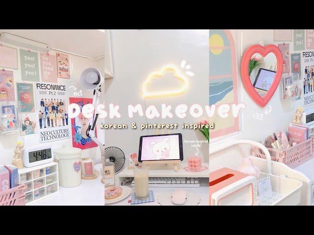 aesthetic desk makeover  | korean, pinterest & kpop inspired + shopee haul (philippines) 2021