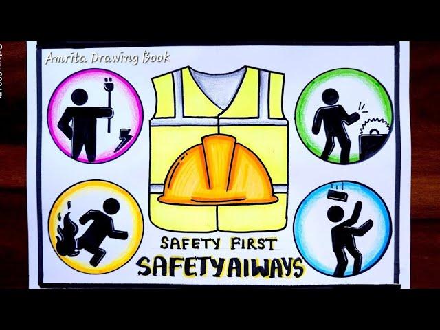 National Safety Day Drawing Easy /Safety Day Drawing /How to Draw National Safety Day poster #safety