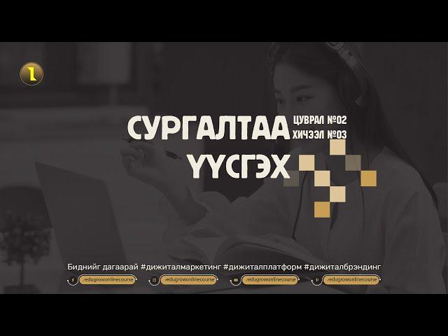 Хичээл №3 СУРГАЛТАА ҮҮСГЭХ /ОНЛАЙН СУРГАЛТ ХЭРХЭН БЭЛТГЭХ ВЭ?/