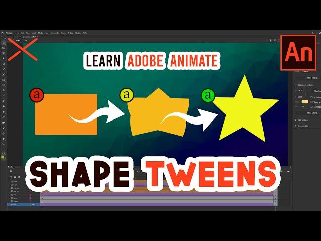 SHAPE TWEENS Adobe Animate CC Tutorial + Using Shape Hints