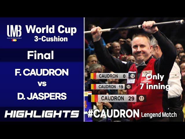 [Bursa World Cup 3-Cushion 2017] Final - Frédéric CAUDRON (BEL) vs Dick JASPERS (NED). H/L