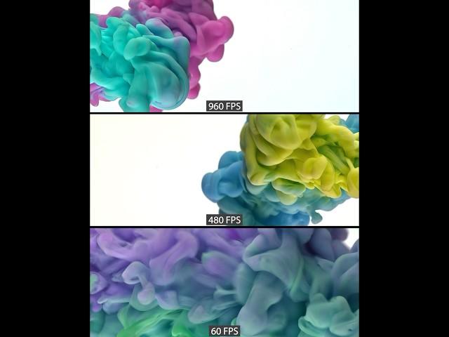 Acrylic paint fps comparison (slow motion) 60fps vs 480fps vs 960fps