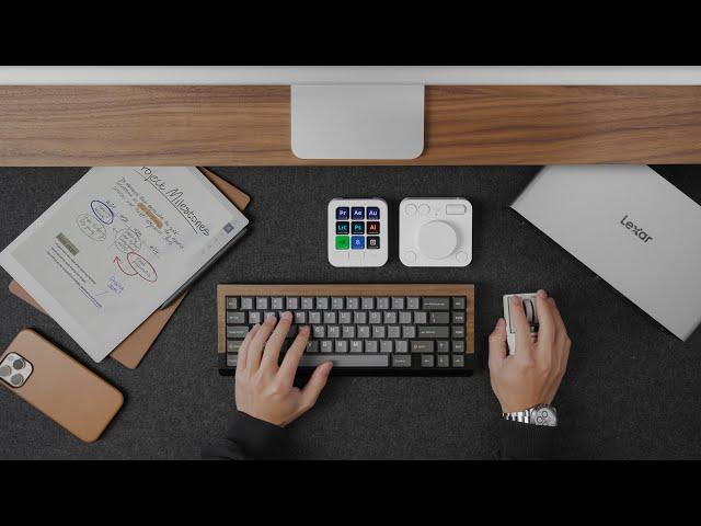 Best Desk Setup Tech // Walnut Keyboard, MX Creative Console, Retro Decor!