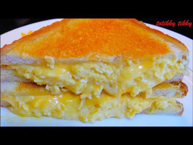 Grilled Cheese with Soft Scrambled Eggs Sandwich Recipe