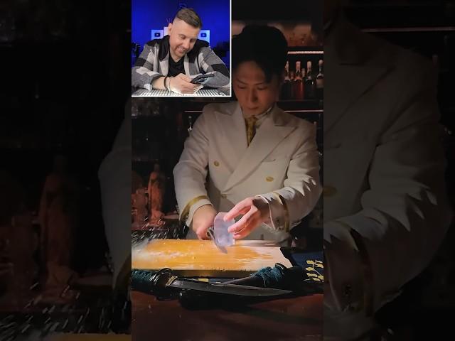 Samurai Bartender Making an Ice Diamond? 