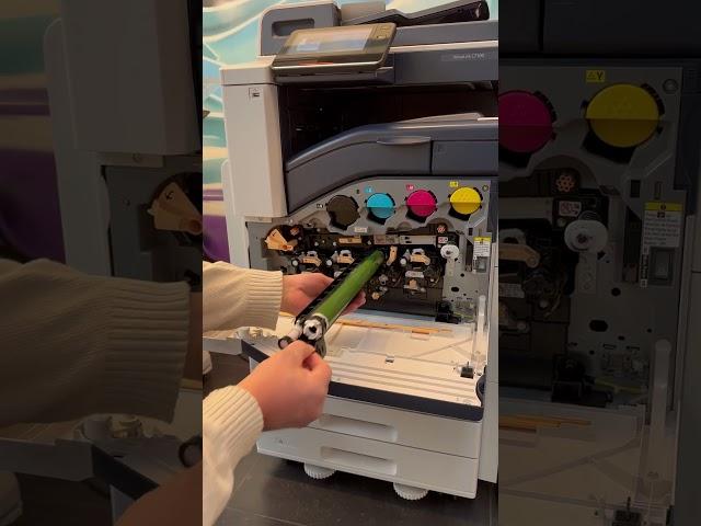 How to replace a drum cartridge from the Xerox VersaLink C7100? #howto #shorts #printer #xerox