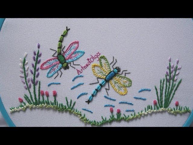 Hand Embroidery:Dragonfly | Libélula Bordada a Mano | Artesd'Olga