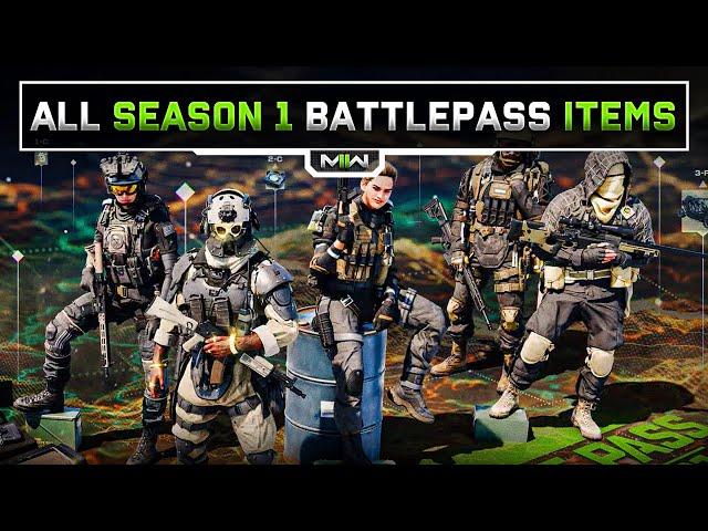 Modern Warfare 2: ALL SEASON 1 BATTLEPASS ITEMS (100 Tiers Review)