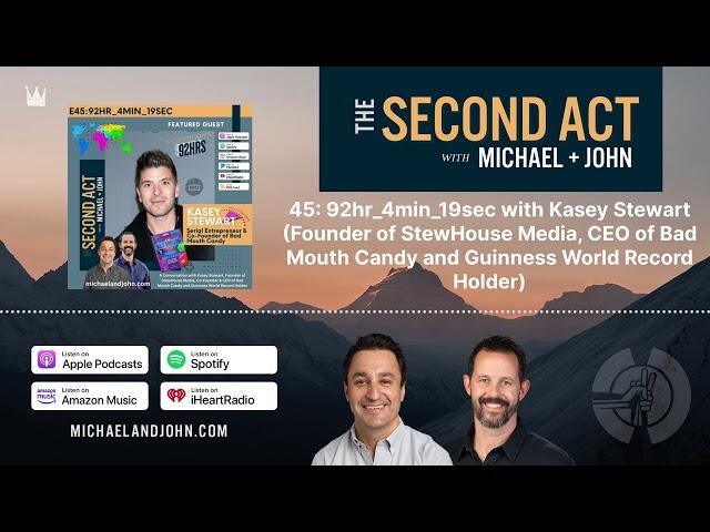 45: 92hr_4min_19sec with Kasey Stewart (Founder of StewHouse Media, CEO of Bad Mouth Candy and...