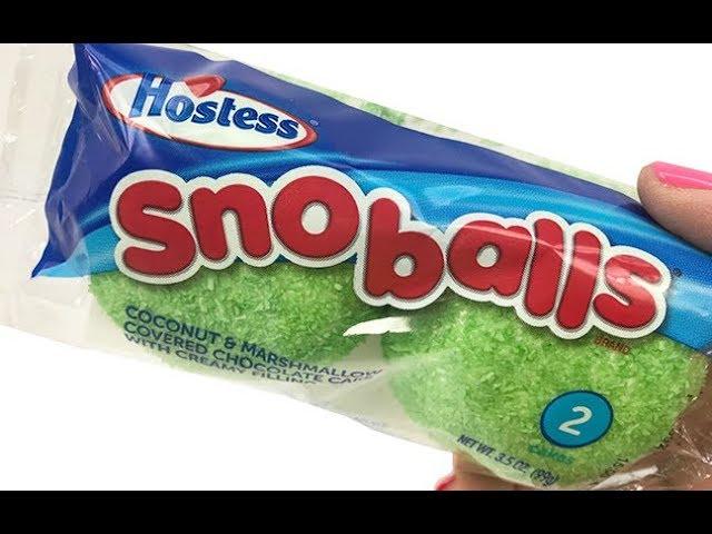 Hostess SNO Balls Snack Cakes Unwrapping