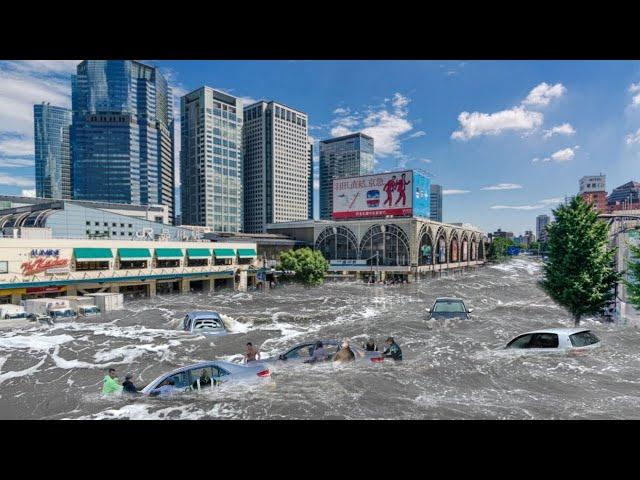 Japan Chaos! Heavy Rain Turns Street Into an Ocean, Houses Flooded in Matsuyama