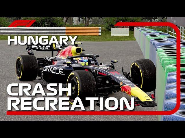 Sergio Perez's MASSIVE CRASH At BUDAPEST RECREATED | 2023 Hungarian Grand Prix