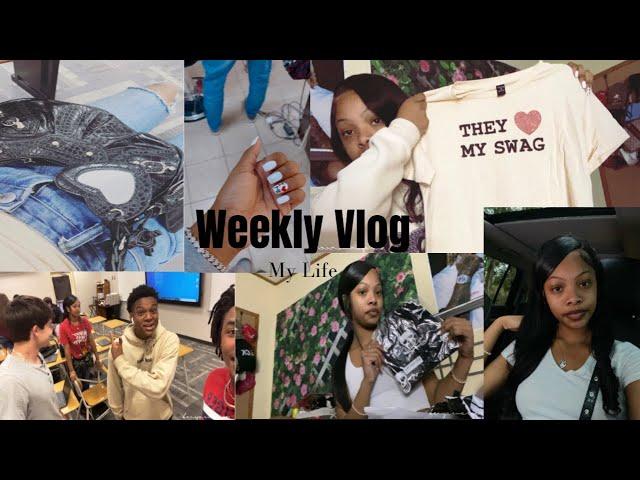 WEEKLY VLOG: My Life | school, fit checks, unboxing packages, football game, school project