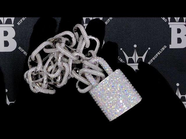 Oval Rolo Link Chain With Padlock Bling Bling | Iced Out Jewelry