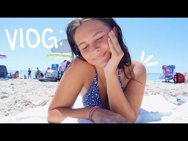 a random VLOG: beach day, sunrise, grwm, food, + more