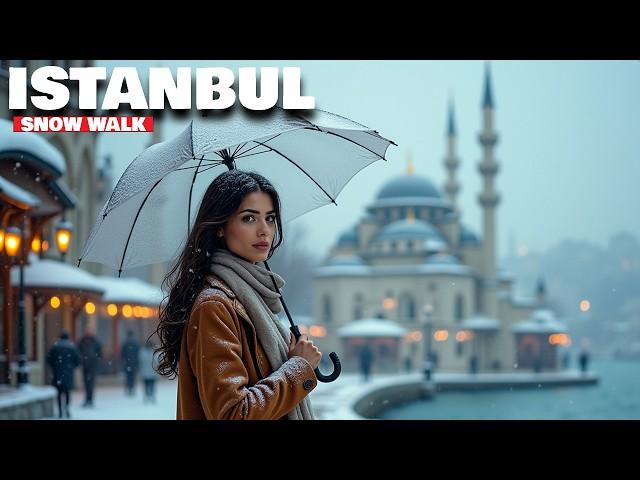 Istanbul, TURKEY 4K Walking Tour- Heavy Snowy Winter Day Walk from Vezneciler to Yenikapı