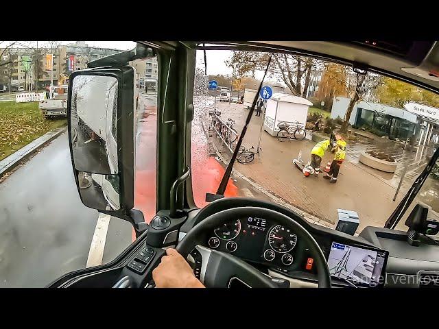 POV truck Driving MAN TGX 470 Mannheim  Germany  